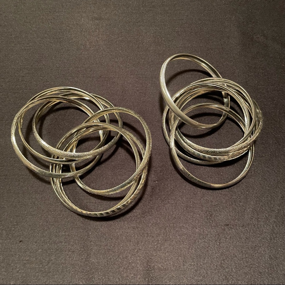Bundle Of (2) Interconnected Bangle Bracelets - image 3